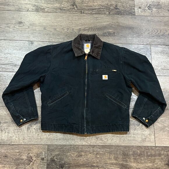 Carhartt Other - Vintage Carhartt Blanket Lined Detroit Jacket Black Corduroy Collar 42 Large